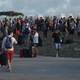 Fyre Festival attendees on festival grounds in FYRE: The Greatest Party That Never Happened